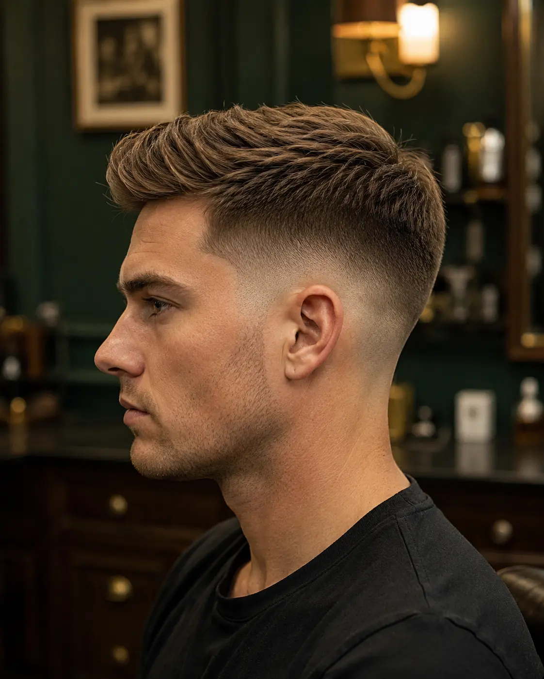 Természetes hatású Low Fade férfi hajvágás