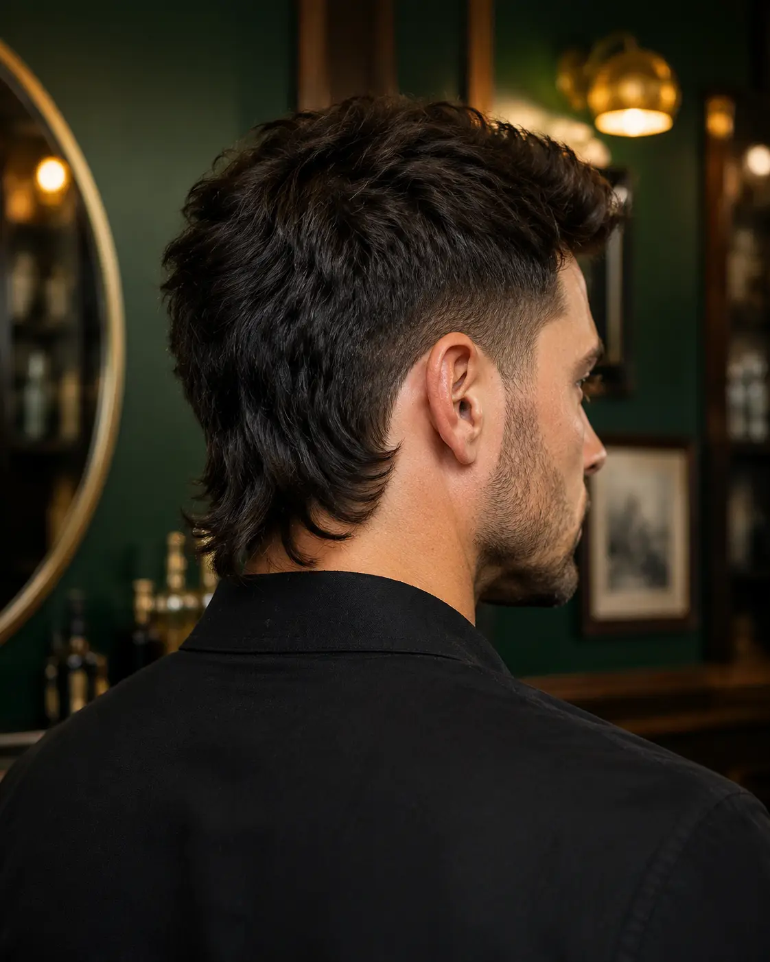 Modern, texturált Mullet férfi hajvágás